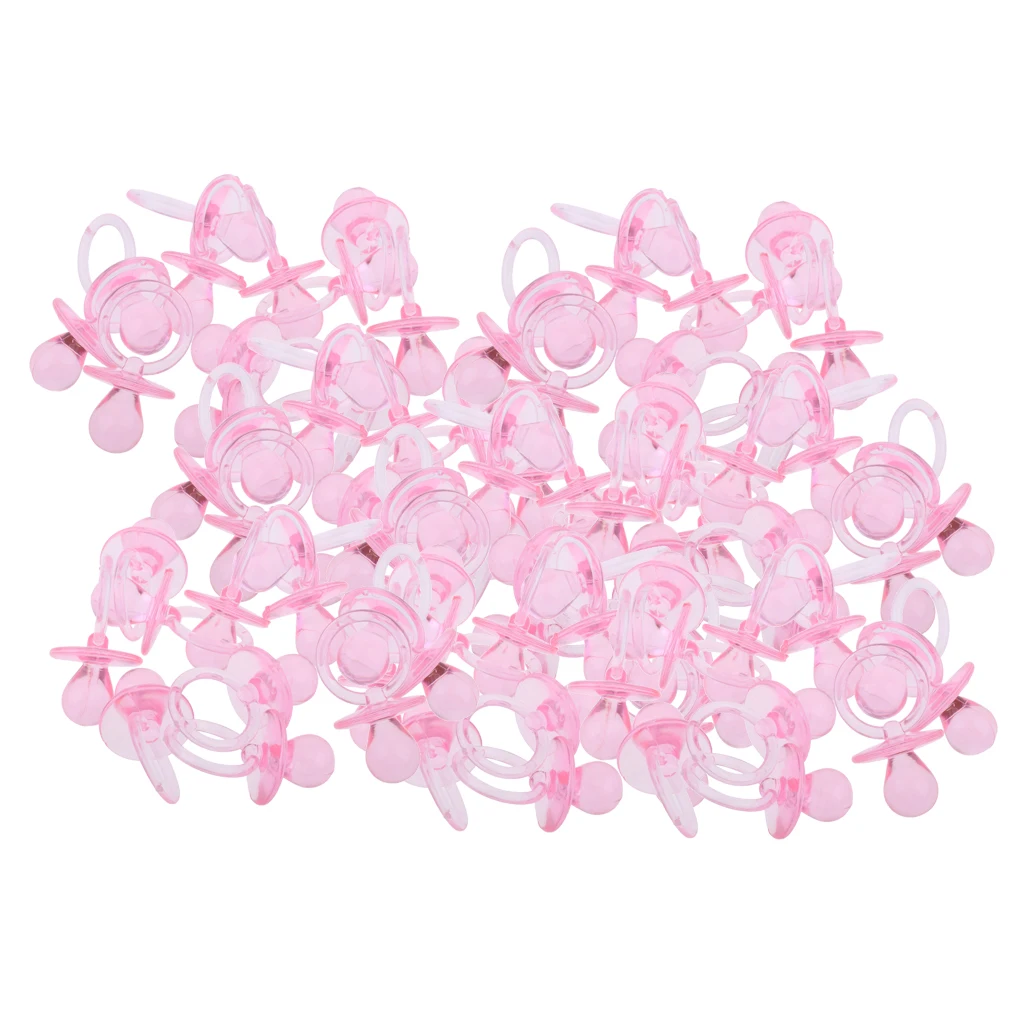 

MagiDeal Hot Sale 144x Mini PVC Baby Shower Pacifier Charm Table Scatter Gender Reveal Decor For Festive Party Supplies