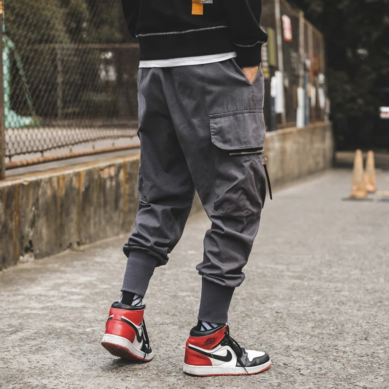 

2018 Autumn and winter New Japanese Original Will Code Work Male Beam foot trousers Nine Part Hip-hop casual loose Pants