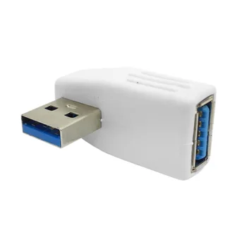 

Cablecc White 90 Degree USB 3.0 male to Female vertical left Angled Adapter