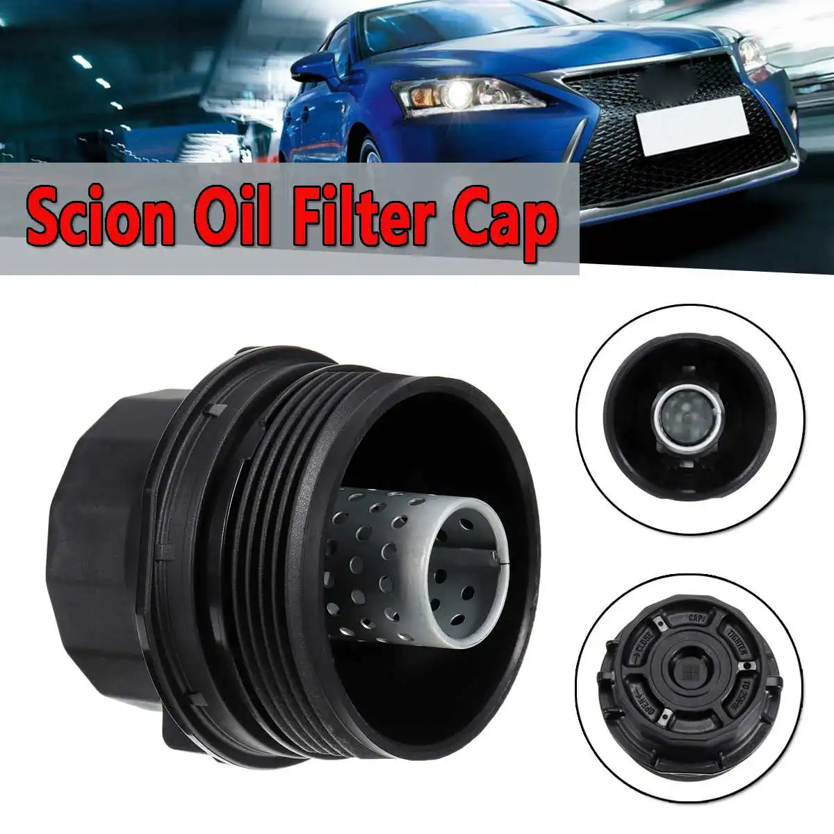Car Black Scion Oil Filter Housing Cap Assembly For Toyota For Lexus