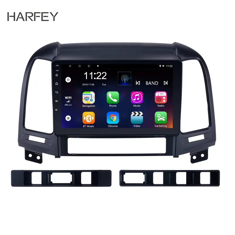

Harfey 2Din Android 8.1/7.1/6.0 9 inch Car Radio Stereo For 2005-2012 HYUNDAI SANTA FE Touchscreen Multimedia Player Head Unit