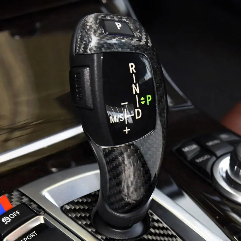 

For BMW E60 F10 F07 E70 E71 F15 F16 F30 F34 car Interior carbon fibre Gear Panel Gears sticker styling decoration accessories