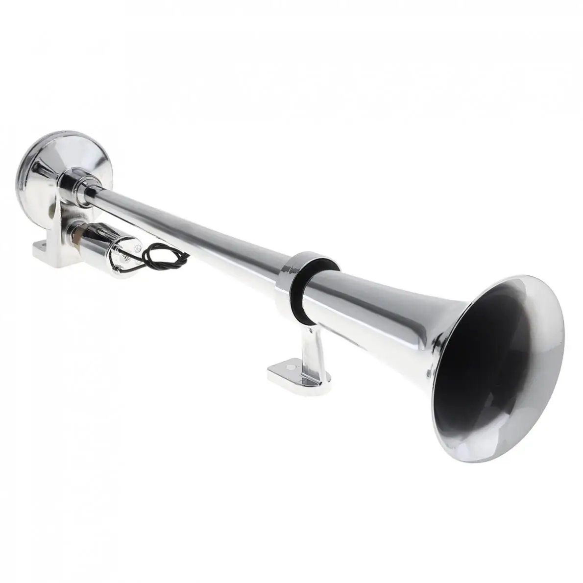17Inch Chrome Plated ZINC Universal 150dB Super Loud Single Trumpet Car Air Operated Horn For Automobiles Truck Boat Train