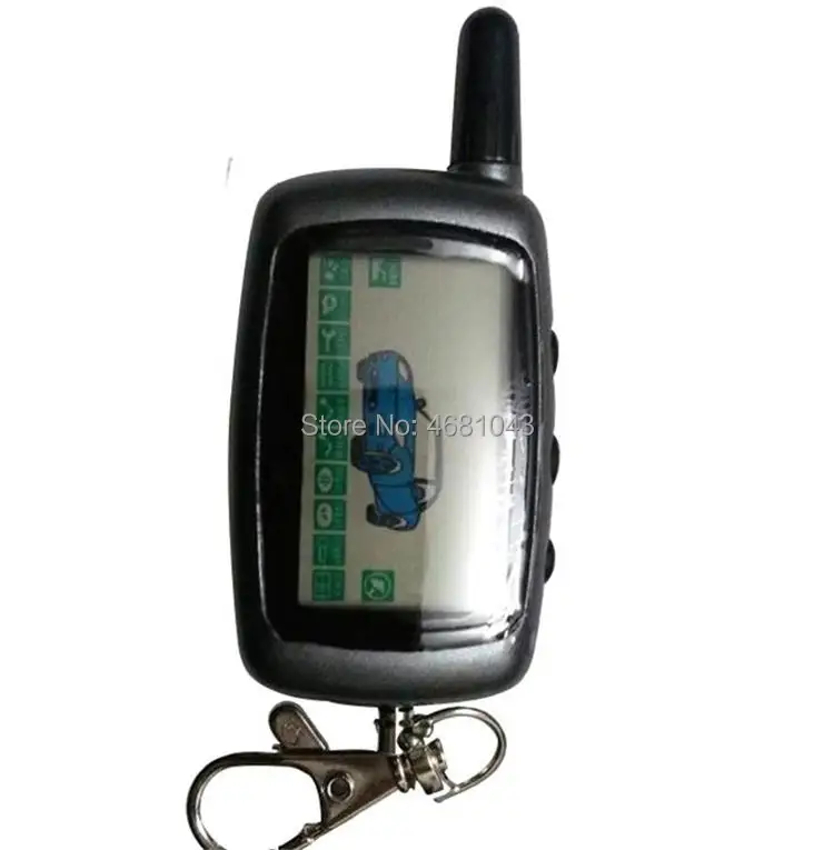 Wholesale A9 Keychain For Russia Version Starline A9 LCD Remote Control 2 Way Two Way Car Alarm System+ silicone case