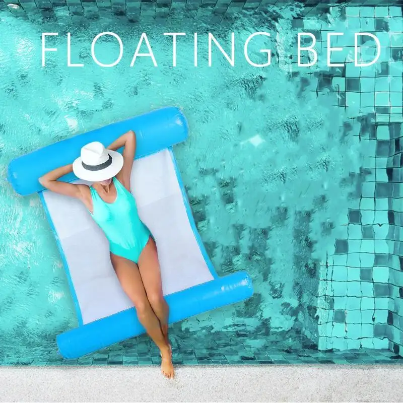 Outdoor Folding Water Hammock Inflatable Swimming Hammock Floating Bed Lounge Chair Drifter Swimming Pool Floating Sleeping Bed
