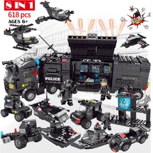 8 in 1 Building Block Bricks SWAT command car City Police Toy Car Helicopter DIY Model Educational Toys Gift Compatible Legoings 8 in 1 Building Block Bricks SWAT command car City Police Toy Car Helicopter DIY Model Educational Toys Gift Compatible Legoings