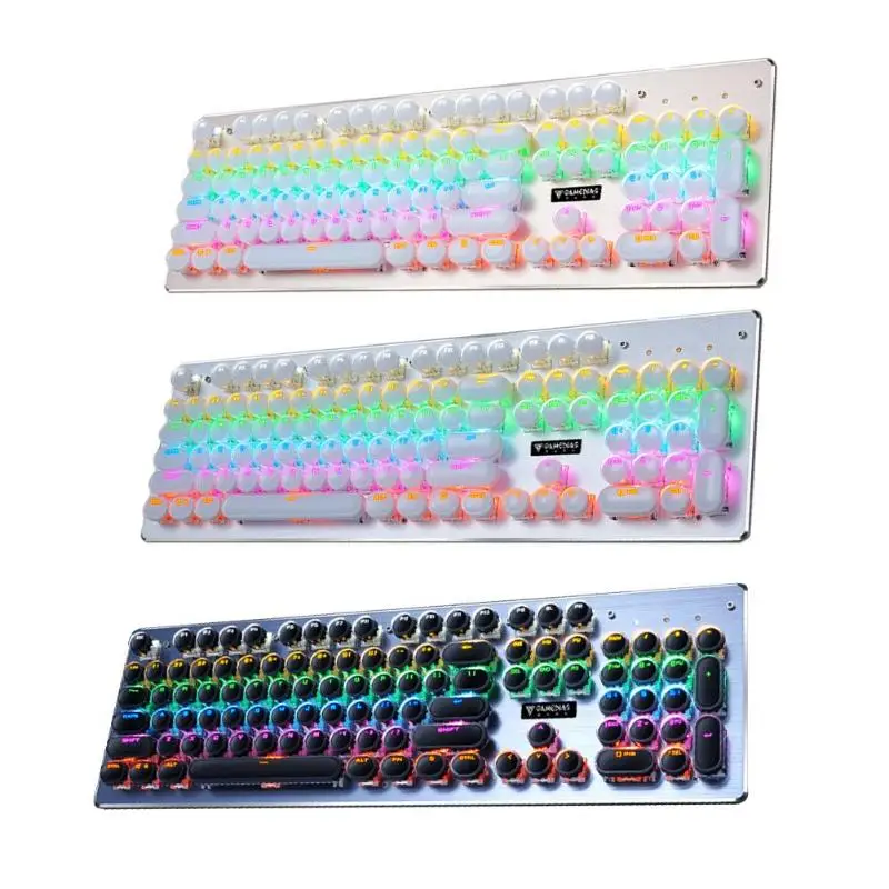 

K11 Punk Keycaps 104 Keys USB Wired Blue Switch Backlit Mechanical Gaming Keyboard for PC Computer Gamer