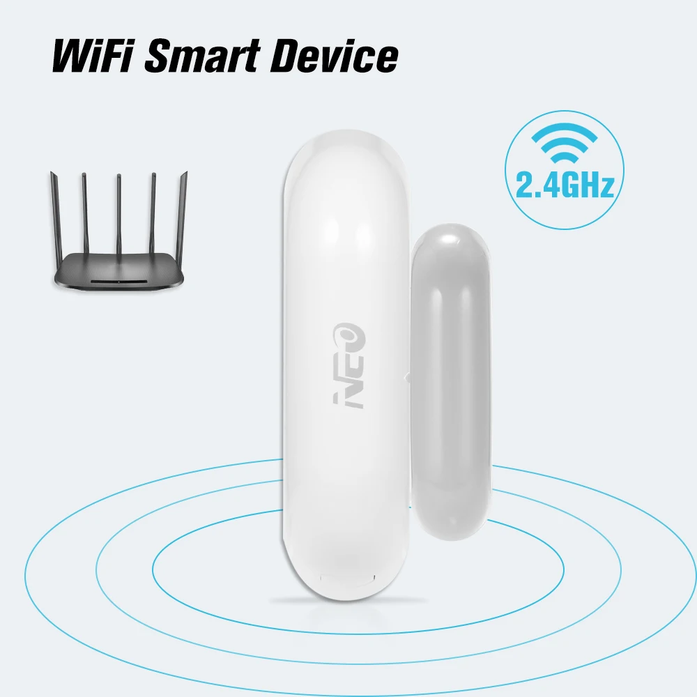 

NEO Home Door/Window Detector WiFi App Notification Alerts Battery Operated Home Security Sensor