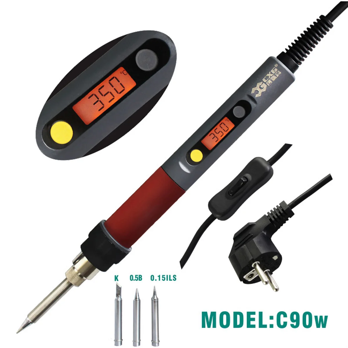 

Electric Soldering Iron Welding Tool 90W Digital display LCD Backlight Temperature Adjustable Mini Handle Heat Pencil 220V/110V