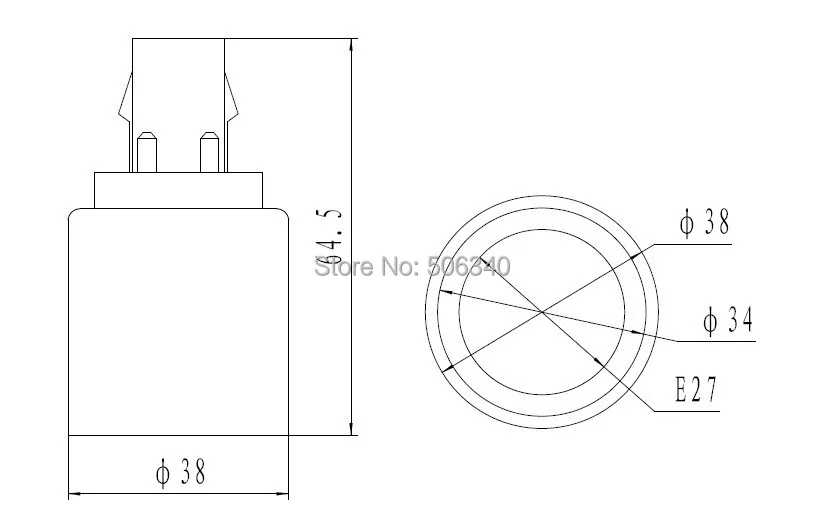 4 pin G24-E27 size