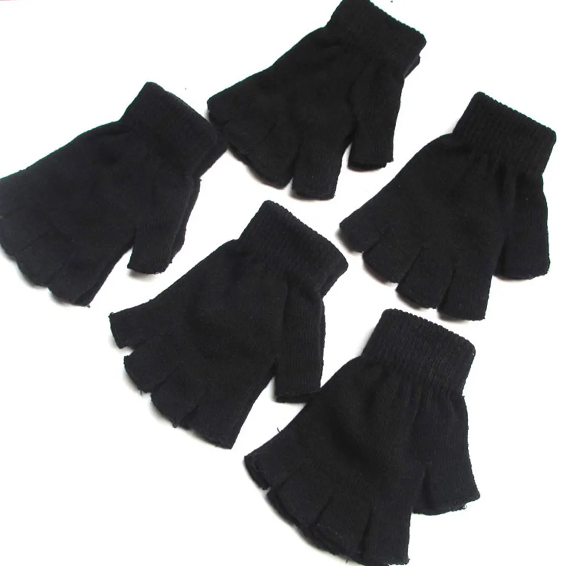 Модные теплые перчатки на полпальца, вязаные мужские перчатки без пальцев, перчатки для обучения компьютеру, повседневные Модные осенние и зимние