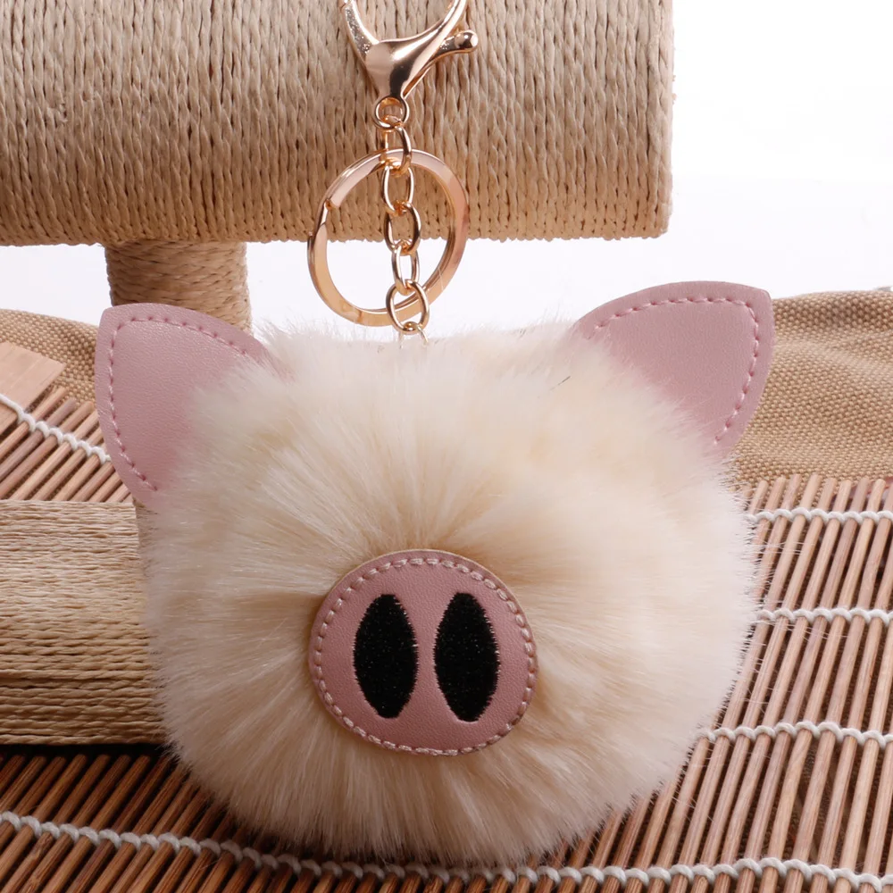 Поросенок мяч для волос Пряжка ключей сумка автомобиля мультфильм животное