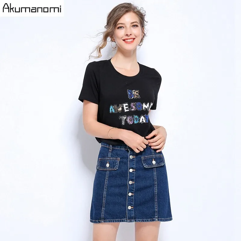 الإناث تي شيرت المرأة 2019 عارضة جودة عالية س الرقبة قصيرة الأكمام إلكتروني طباعة المتناثرة المحملة قميص Camisetas موهير مانغا Corta