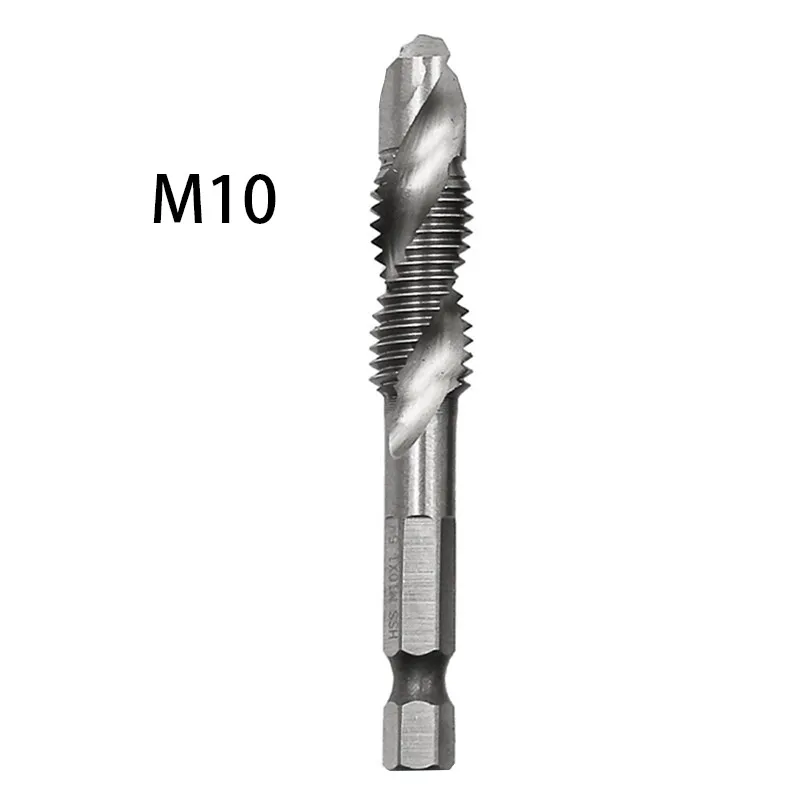 

M10 Hex Shank High Speed Steel Compound Thread Taps Drill Bit Multipurpose Drill Bit Tool
