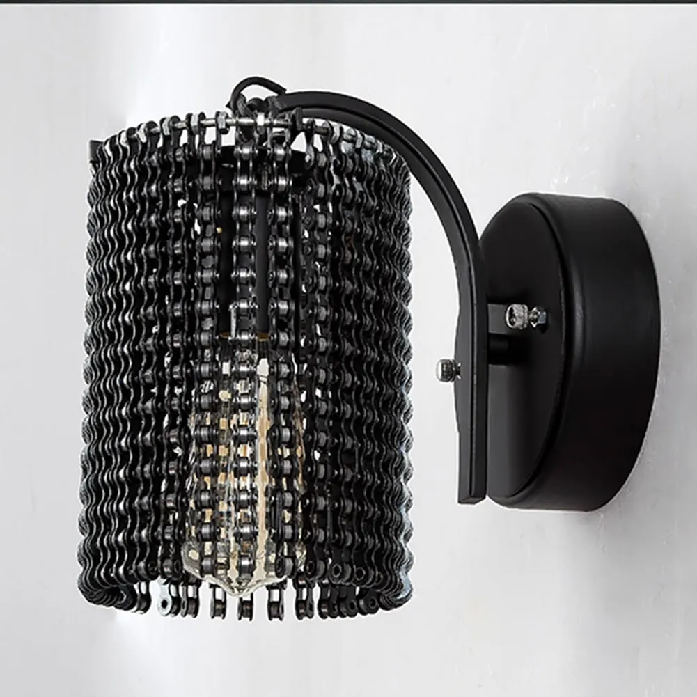 Черная велосипедная цепь металлическая настенная лампа Огни Современная Базовая подсветка настенные бра lamparas de pared настенные бра