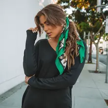 AU женские элегантные леопардовые квадратные атласные шарфы винтажные повязки на голову