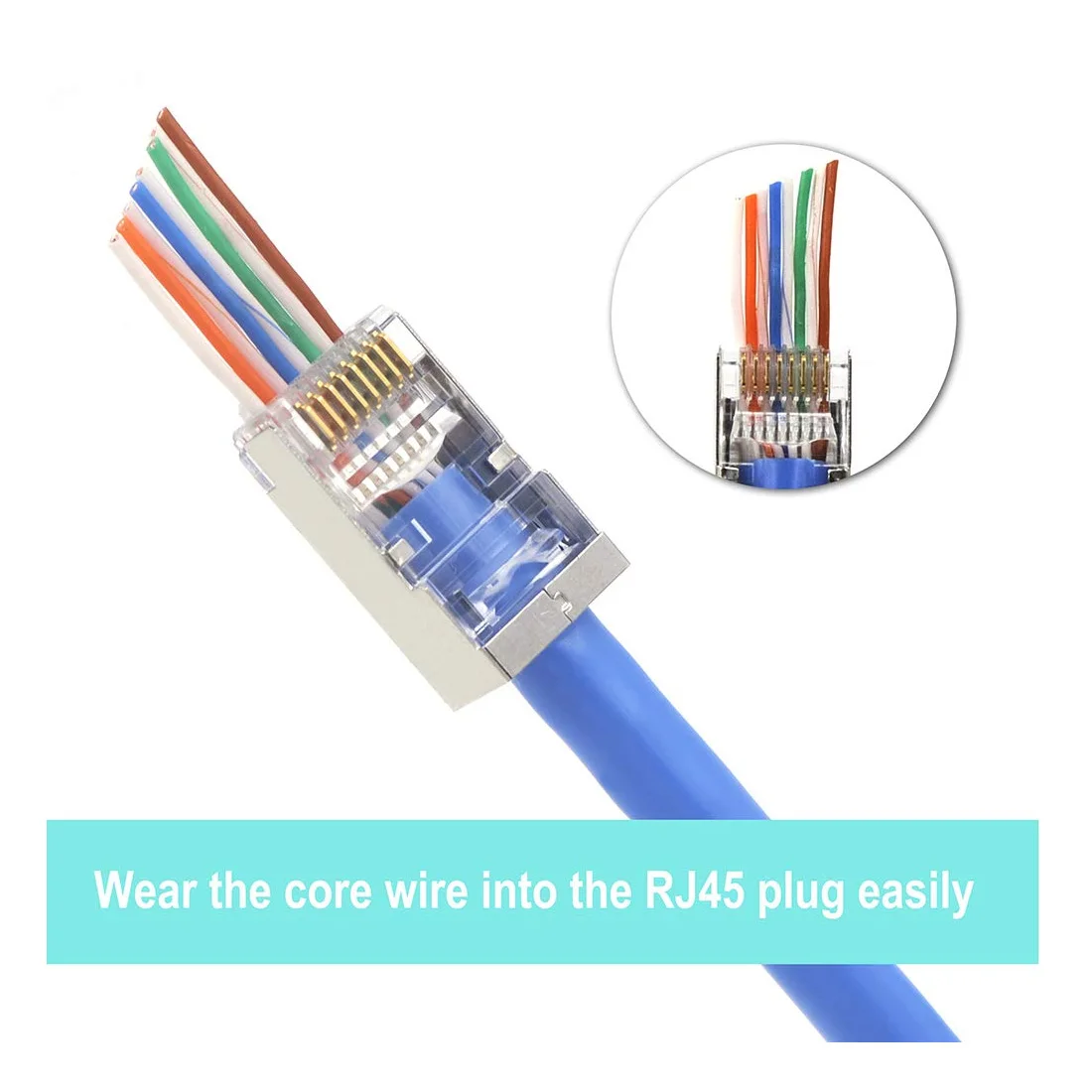 Сетевой кабель Cat6 RJ45 Разъем модульный Ethernet кабель с головкой Cat 6 Обжимной Сетевой RJ 45 позолоченный