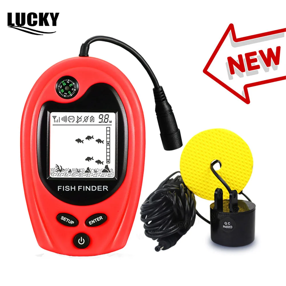 Эхолот глубина LUCKY Fishing FF818 портативный рыболокатор с компасом и датчиком сонара