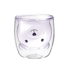 Кошачья коготь стеклянная кружка мультяшная Милая панда кофейная молочная чашка кружка двойная стеклянная чашка Творческий подарок на праздник хорошее качество быстрая