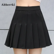 Корейская женская плиссированная мини-юбка с высокой талией; сезон весна-лето; теннисная юбка для девочек; школьная короткая юбка; Falda Cuero cosplay