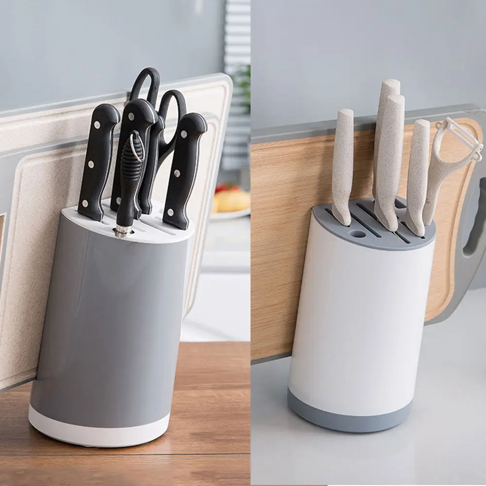 

Multi-functional Holes Bamboo Knife Rack Blocks Creative Kitchen Storage Rack Tool Rest Cutter Storage Knife Stand Holder Block