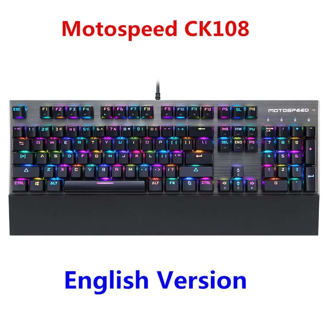 Оригинальная механическая клавиатура Coocheer 104 клавиши RGB синий переключатель