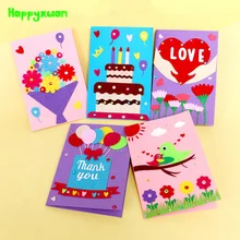 Happyxuan 5 шт. DIY ручной работы поздравительные наборы открыток конверт ребенок нетканый фетр текстильная игрушка дошкольного обучающие материалы подарок на день рождения