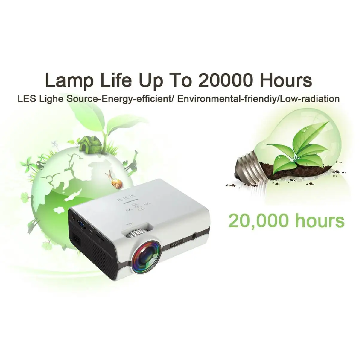 HD 1080P Portable Mini Projector 7500 Home Theater with Internal Cinema USB TV HDMI 3D Projector