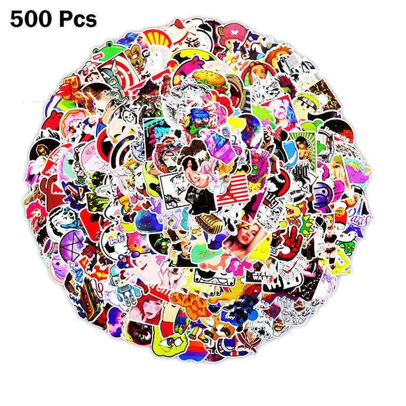 500pcs/pack Mixed Cartoon Classical Toy Stickers for Car Bike Motorcycle Laptop Travel Luggage Cool Funny Sticker Bomb Decals