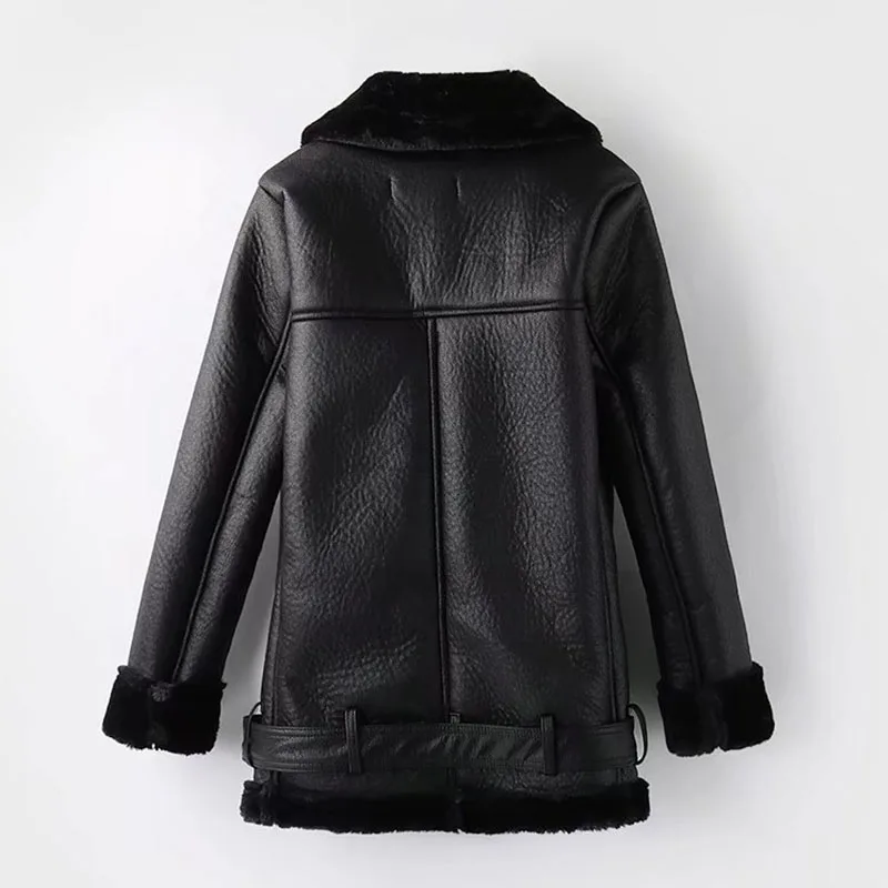 Koop 2019 Winter Lederen Schapenvacht Jassen Innerlijke Faux Fur Pujackets Vrouwelijke Dikker Warme Slim Overjassen Vrouwen Lederen Nep Bont Uitloper