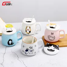 Керамическая кошка кружка милые чашки кофейные кружки для сока с крышкой креативная мультяшная чашка молоко фарфоровая чашка для путешествий приятные подарки