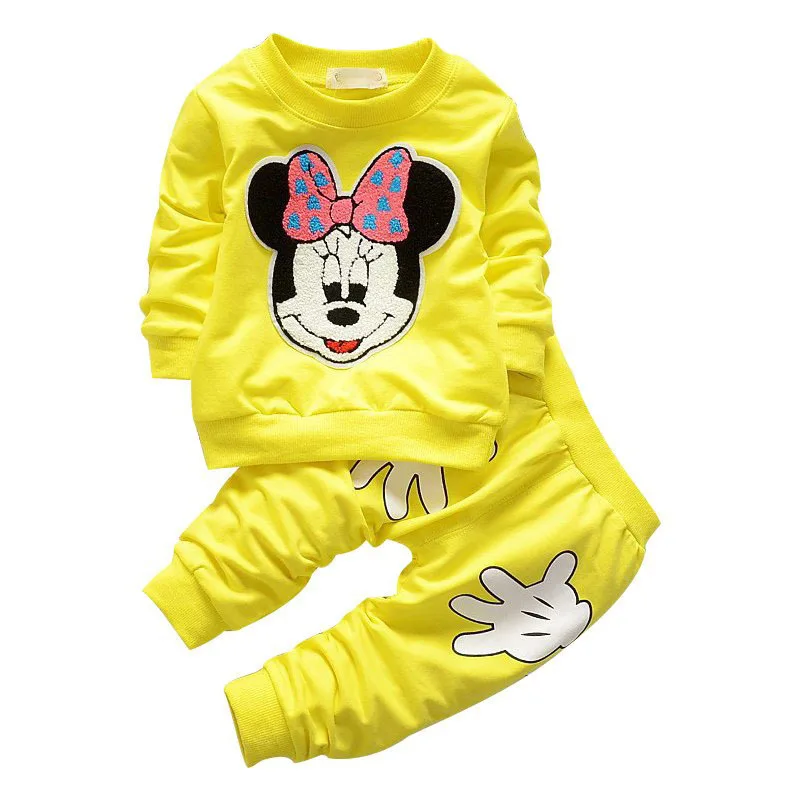 Toddler Girl Clothing Sets Kids 2019 Spring Children Clothing Set Cartoon Minnie Baby Girls Tracksuits Hoodies + Pants