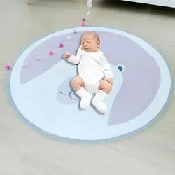Милые животные печатные круглые детские игровые коврики Нескользящие ползающие ковры