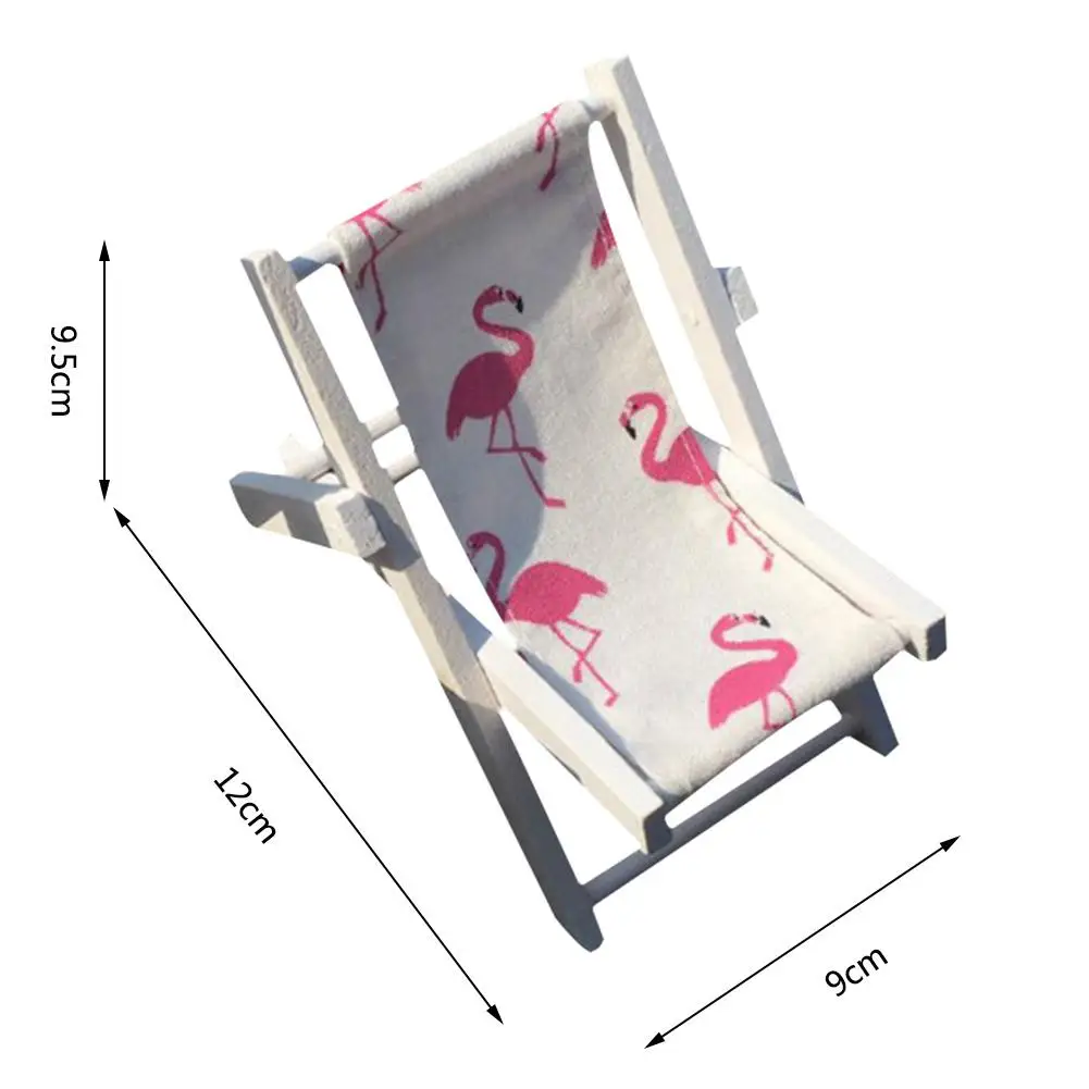 Мини-Пляжное Кресло для отдыха, миниатюрные стулья, украшение сада, мебель, складной шезлонг с фламинго, ананасом, сделай сам, домашний декор