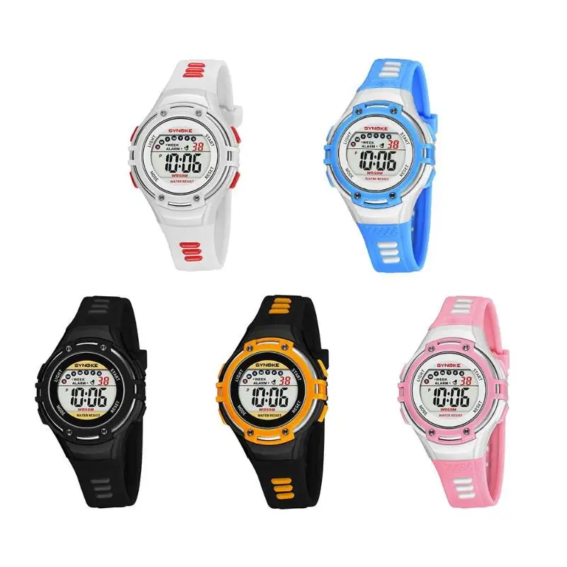 

SYNOKE 9728 Kids Electronic Watch Waterproof Sports Digital Wristwatch