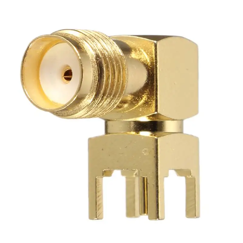 

LEORY 1pcs SMA Female Connector Jack RF Coax Connector PCB Cable Goldplated SMA Female Right Angle Solder For PCB Mount Adapter