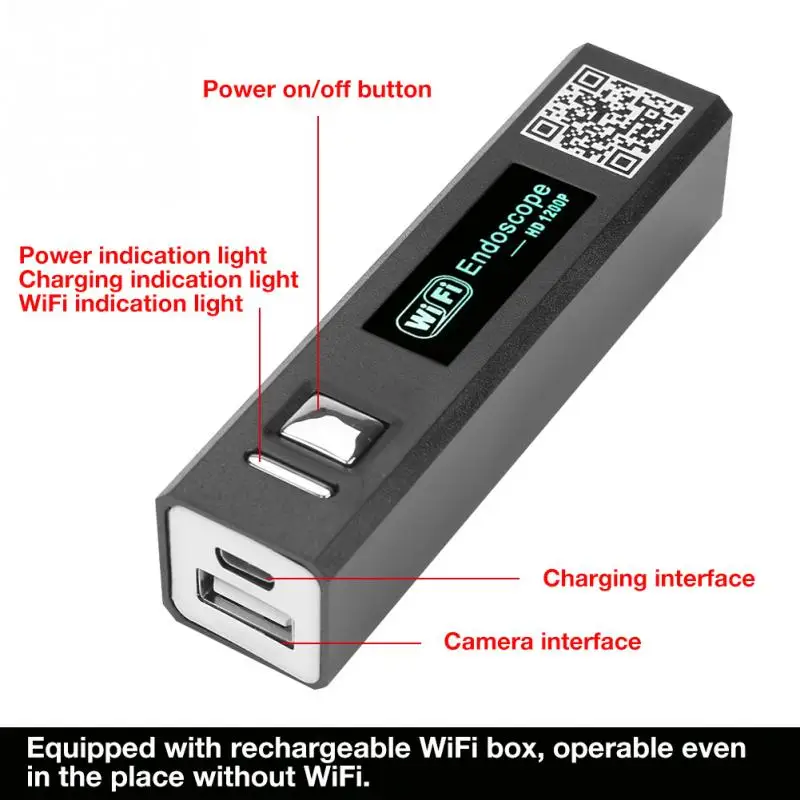 Инспекционная камера F150 1200P 8LED WiFi эндоскоп 2MP HD Бороскоп USB IP68 Водонепроницаемый