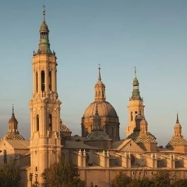 Basilica de Nuestra Senora Pilar Zaragoza Spain Poster Print by Walter Bibikow (37 x 25) | Дом и сад