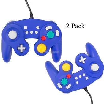 

EXLENE 2pack blue wired gamecube controller for switch and PC, Audio,Turbo, Rumble, Motion control
