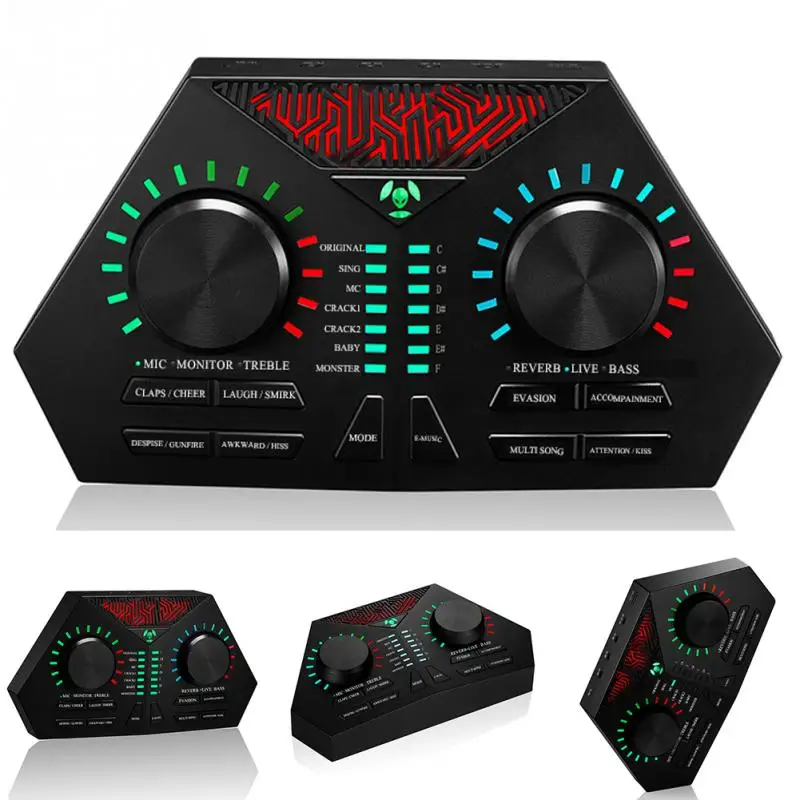 

Audio External USB Headset Microphone K song Live Broadcast Sound Card for Mobile Phone Computer PC support EAX 4.0
