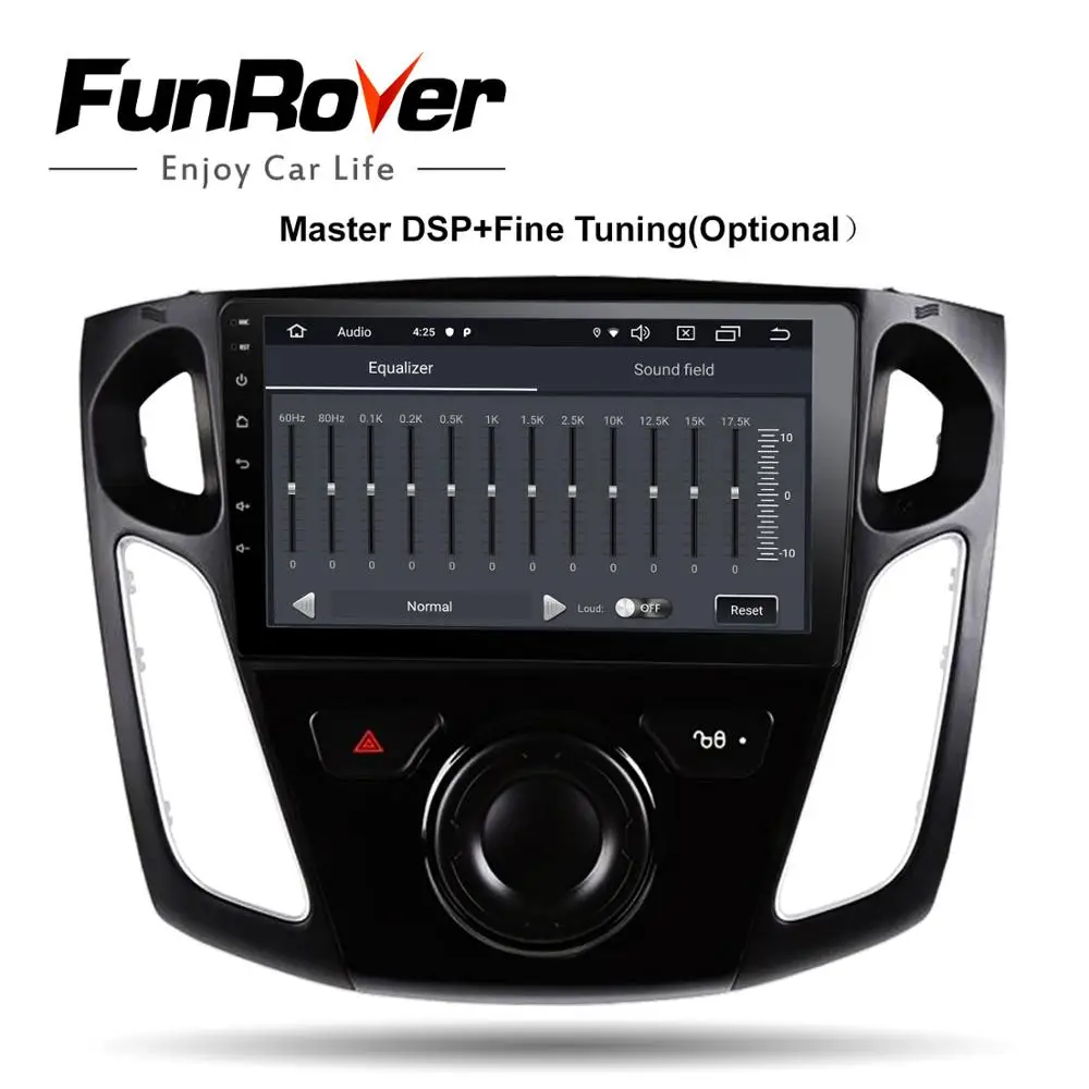 Sale FUNROVER android 9.0 2.5D+IPS 2din car radio multimedia player ForFord Focus 2012-2015 car dvd gps navigation navi stereo DSP BT 4