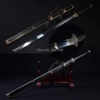 

Full Tang T10 Steel Super Sharp Chinese KungFu Fighting Knife Clay Tempered Blade Home Decorate Collection Tang Dao Sword Katana