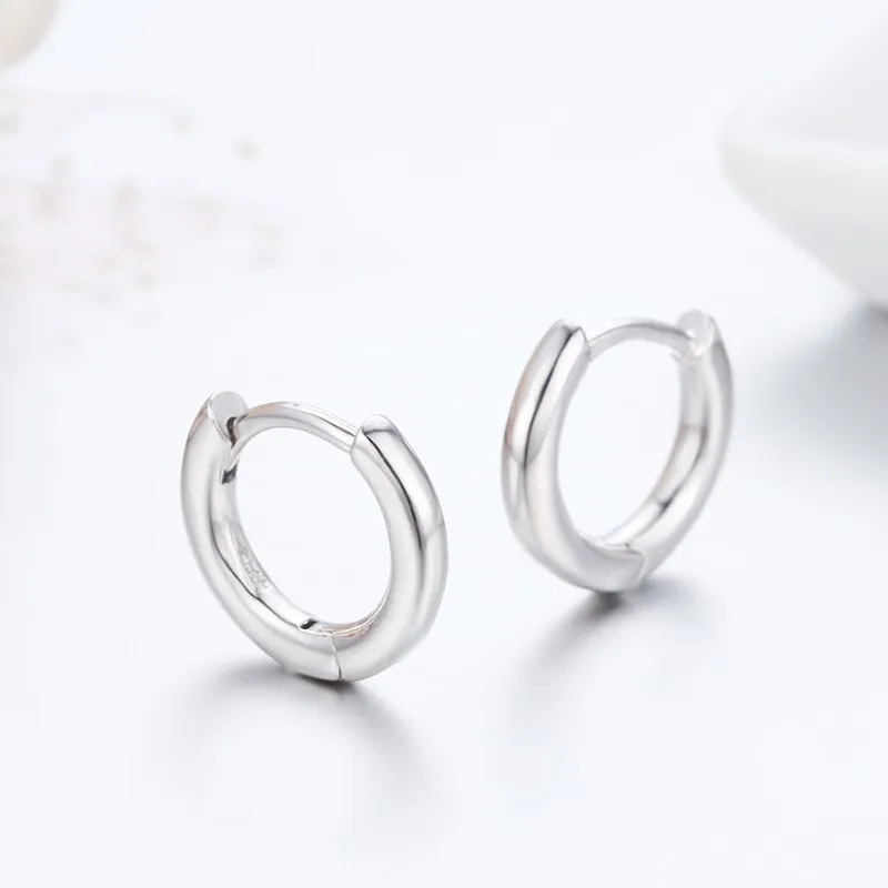 Серьги кольца Huggie круглые серьги из стерлингового серебра 925 пробы для женщин