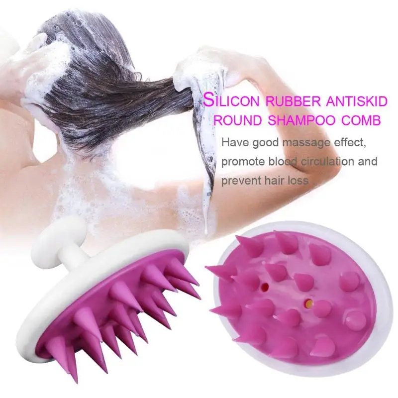 

Silicone Head Hair Washing Round Hair Scalp Massage Hair Shampoo Washing Exfoliation Hairbrush Hairdressing Antiskid Hairbrush