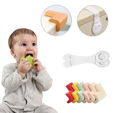 10 шт./лот защита от детей замок для безопасности детей пластиковые дверные замки+ 8 шт. мягкий детский безопасный Угловой протектор для безопасности ребенка