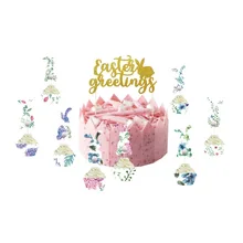 Happy Easter Decorations Easter Bunny Rabbit Glitter Gold Easter Greetings Cake Topper Cupcake Wrapper For Easter Party Supplies Happy Easter Decorations Easter Bunny Rabbit Glitter Gold Easter Greetings Cake Topper Cupcake Wrapper For Easter Party Supplies
