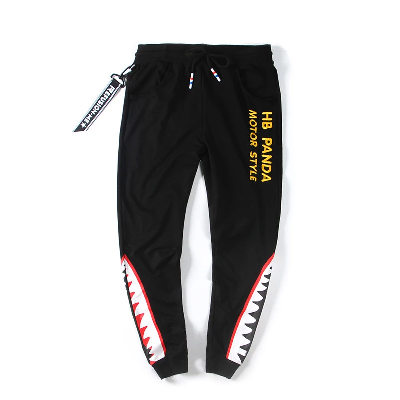 

Paintball Casual Pants Embroidered Terry Full Length Elastic Waist Cotton Pepe Hot Cargo Men Loose Sweatpants 2019 New Arrival