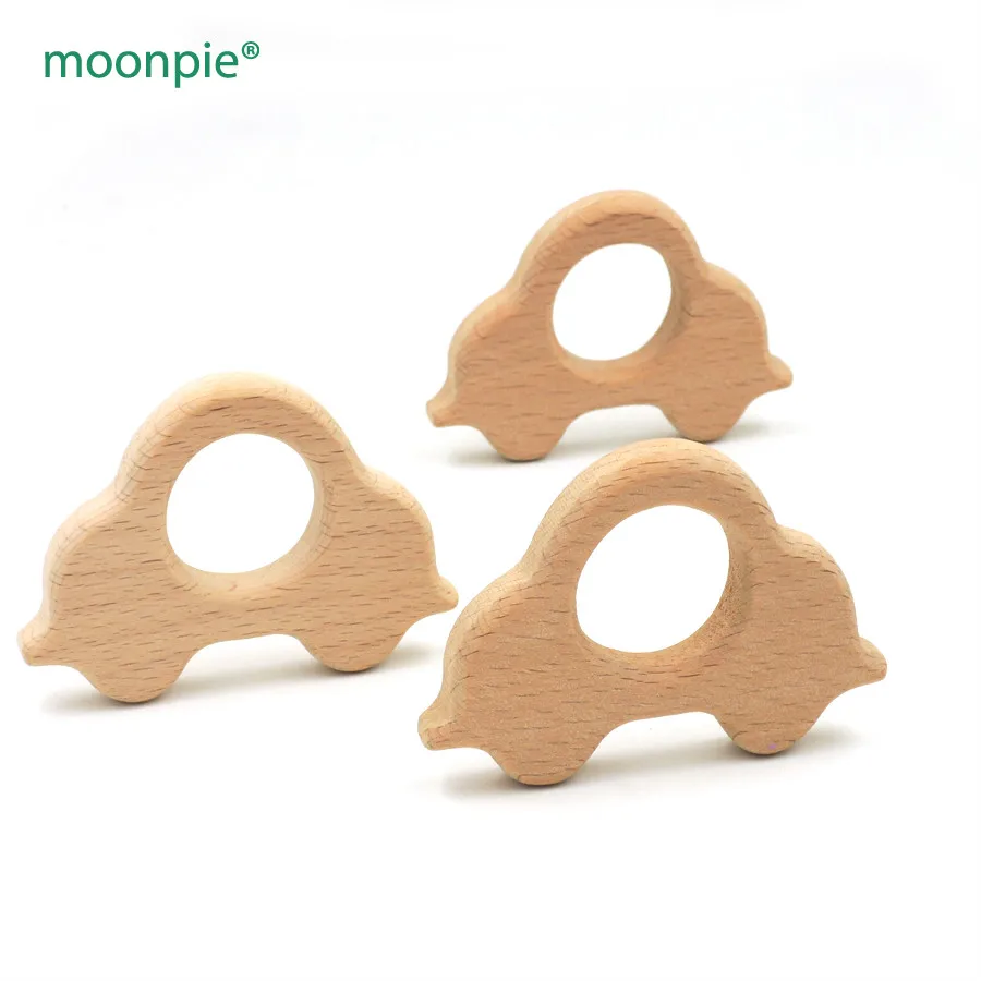 WHOLESALE 100pcs 70mm Organic beech car wooden teether baby teething