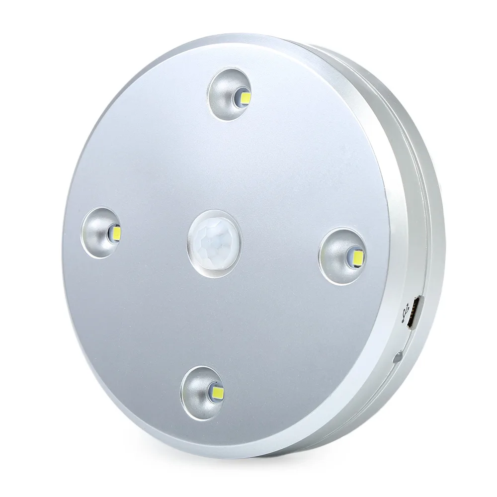 4 LEDs Super Bright Wall Light Rechargeable Stick Anywhere Nightlight