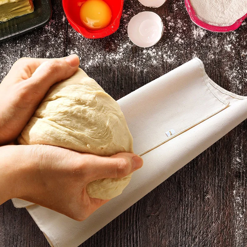 

Pastry Kneading Dough Bag DIY Baking Mat Dough Mat Pastry Bread Baguette Thick Undyed Cotton Cloth Dumpling Noodles Bag Tools